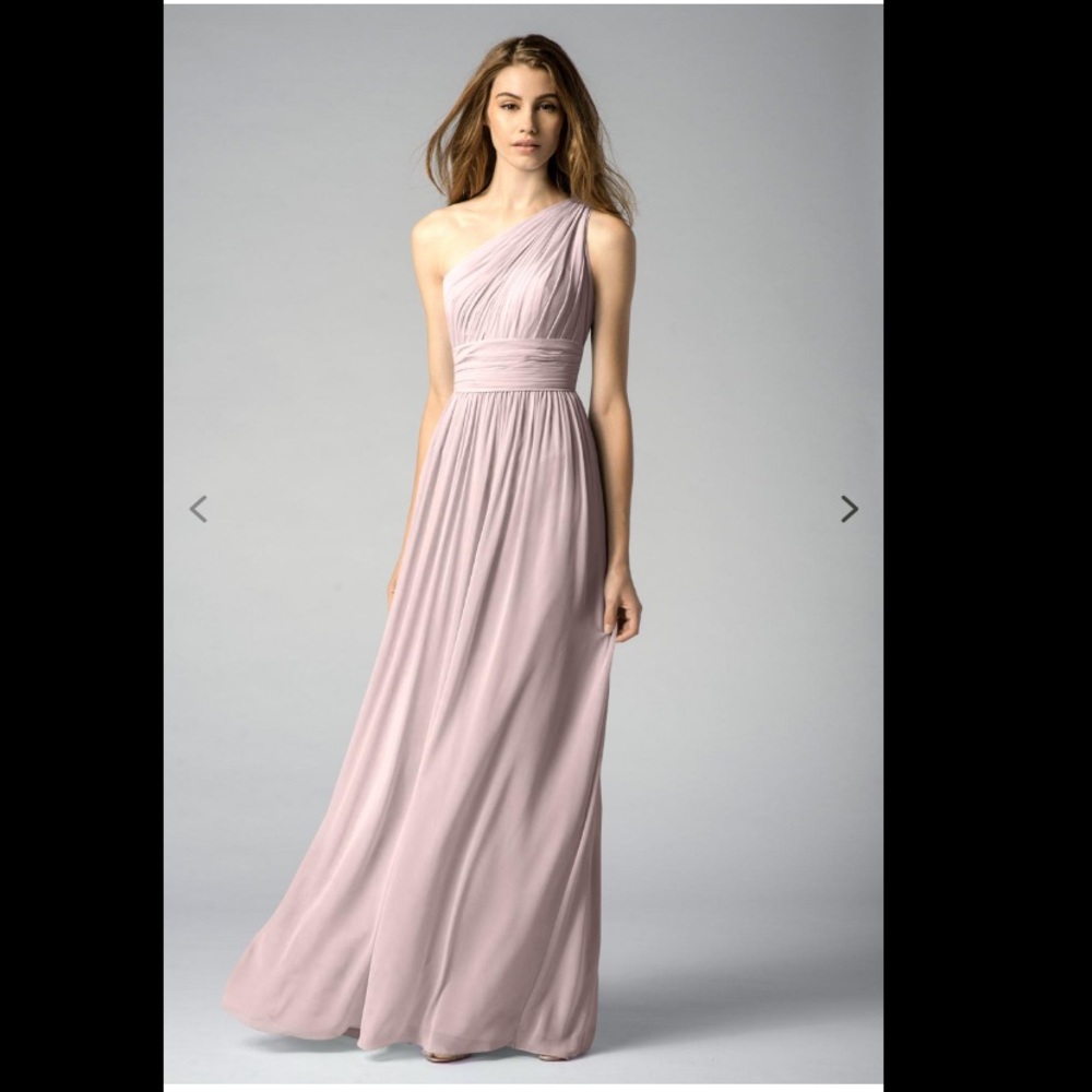 Watters and Watters blush bridesmaid dress